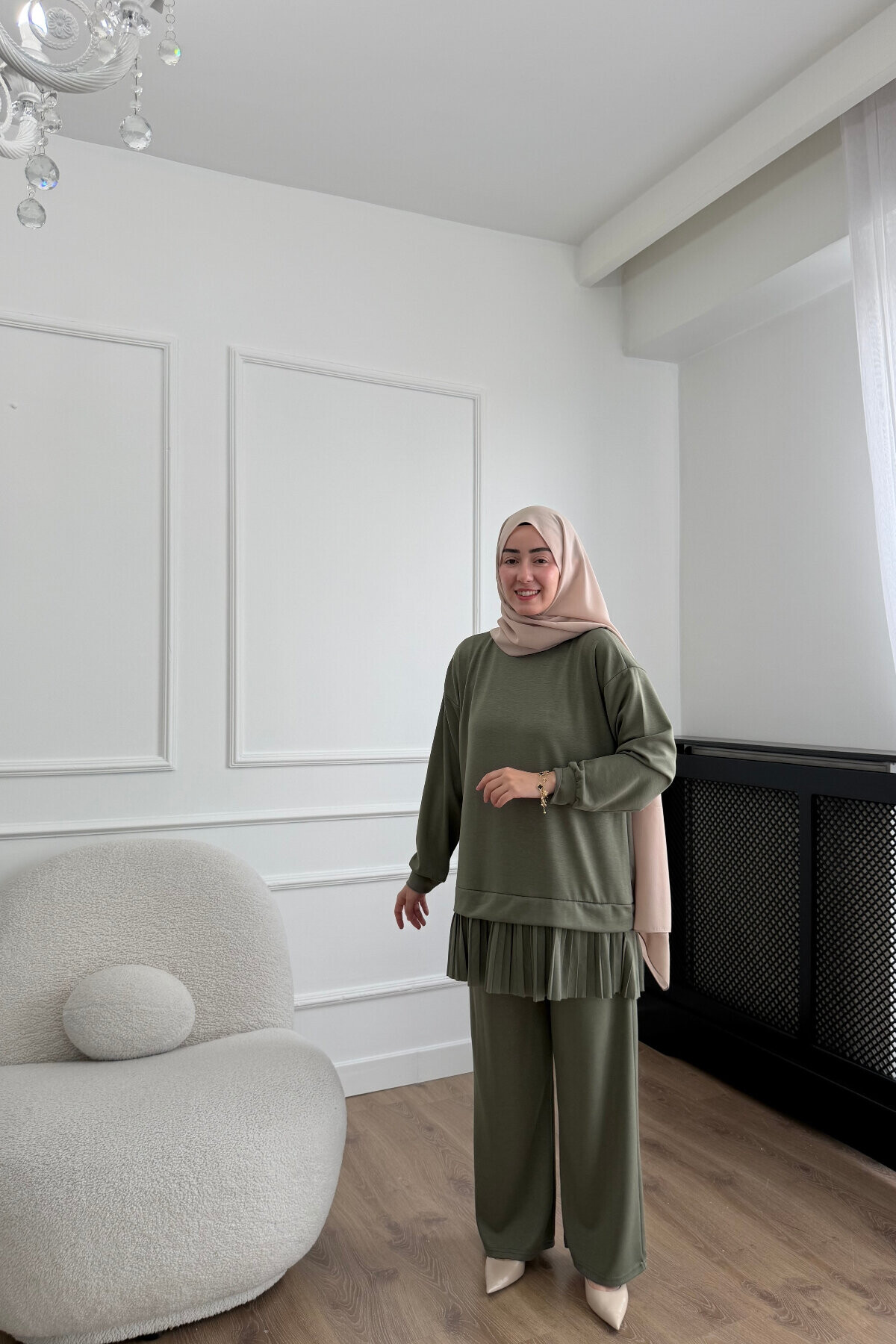 Pliseli Oysho Kumaş İkili Takım 2005 HAKİ