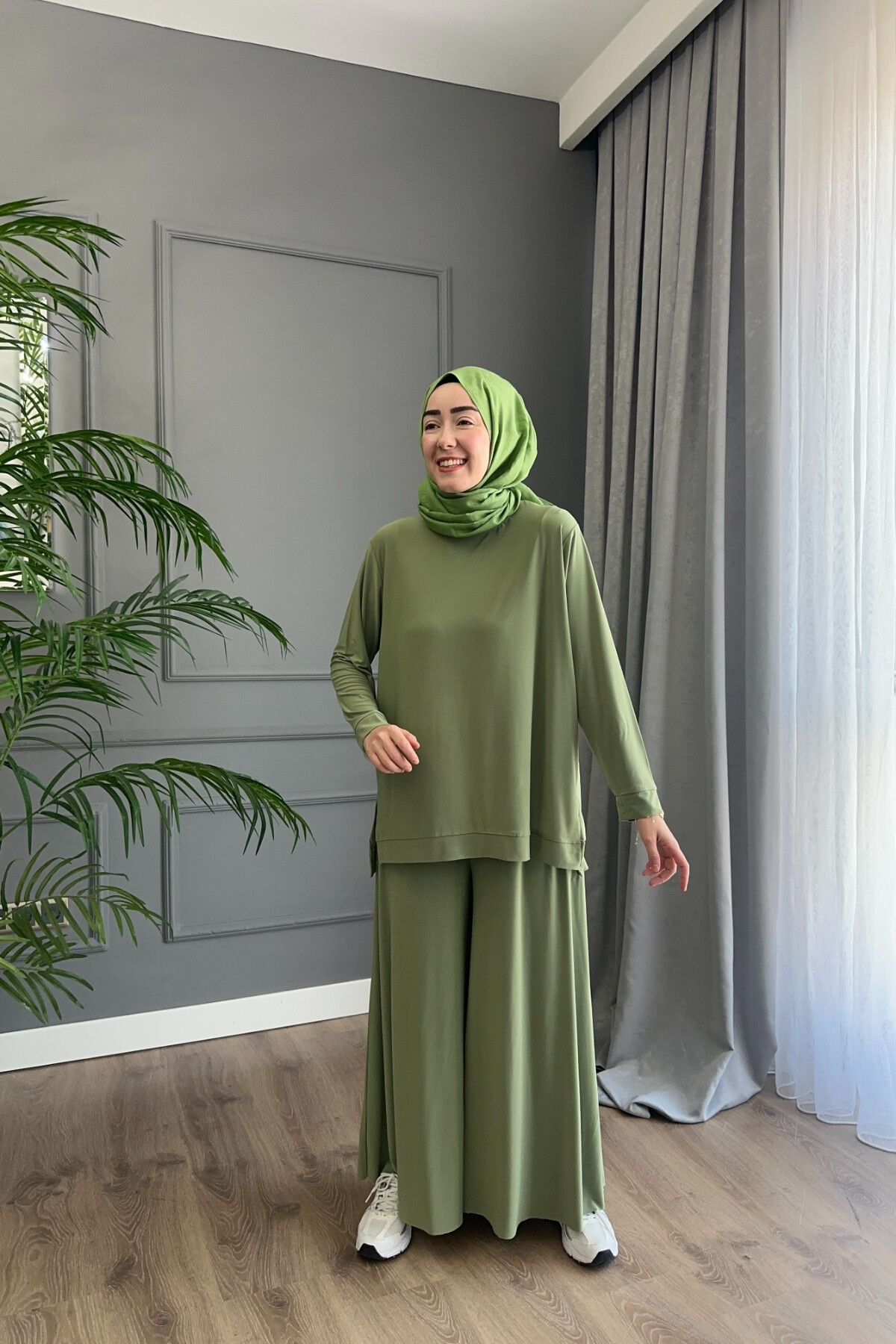 Sandy Pantalon Fresh Takım 4206 Çağla