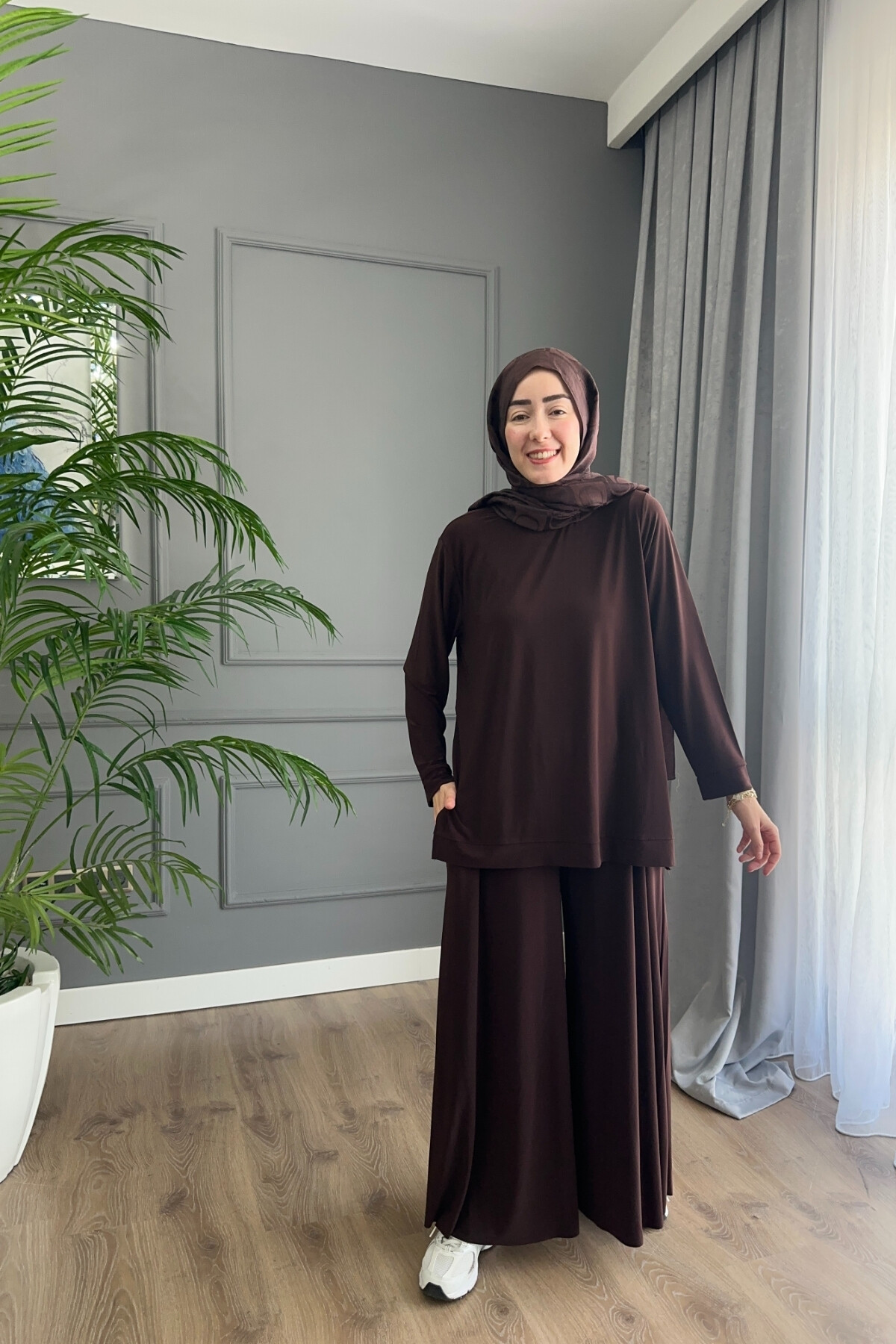 Sandy Pantalon Fresh Takım 4206 Kahve