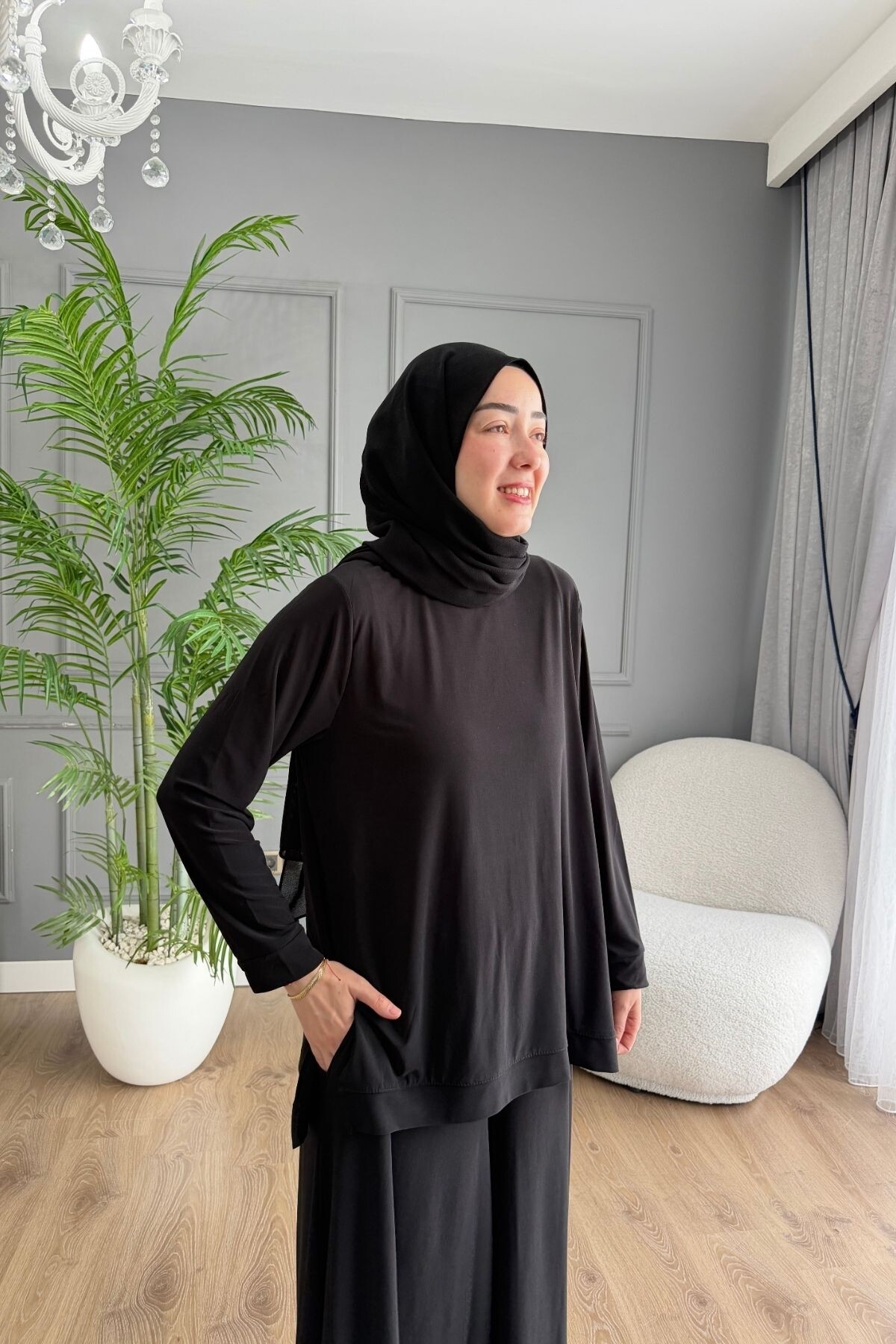 Sandy Pantalon Fresh Takım 4206 Siyah