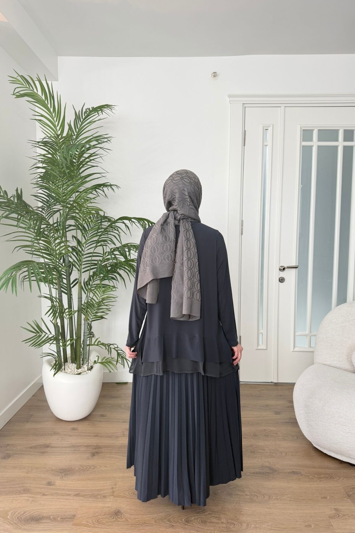 ŞİFON DETAYLI SANDY ETEK TAKIM 4210 ANTRASİT