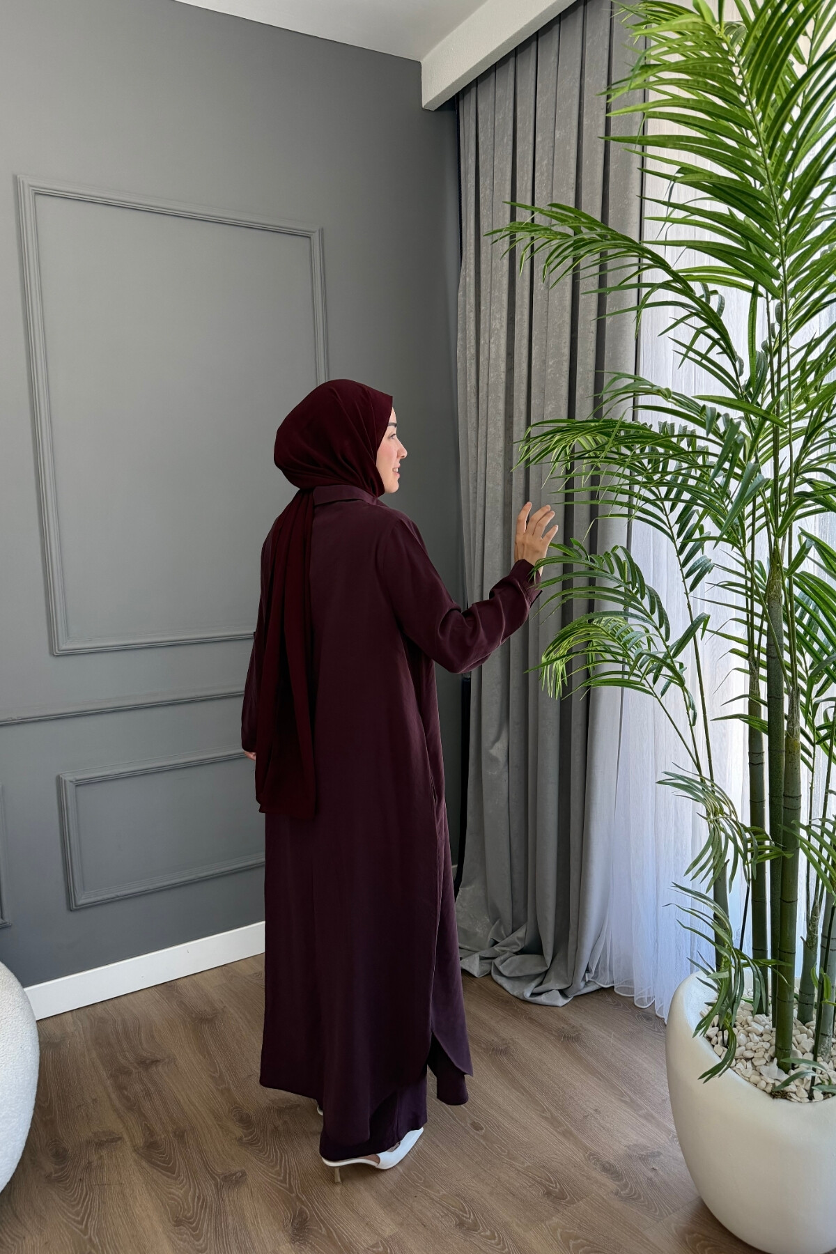 TAM BOY TENSEL KUMAŞ PANTALON TAKIM 4304 MÜRDÜM