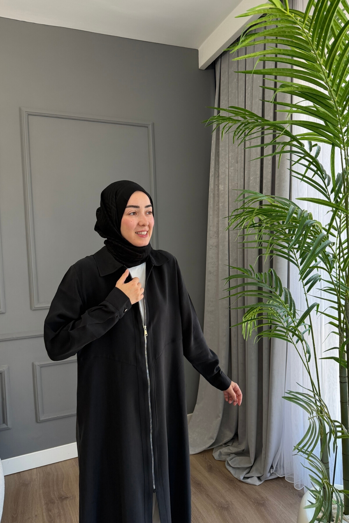 TENSEL KUMAŞ FERMUARLI KAP 5674 SİYAH