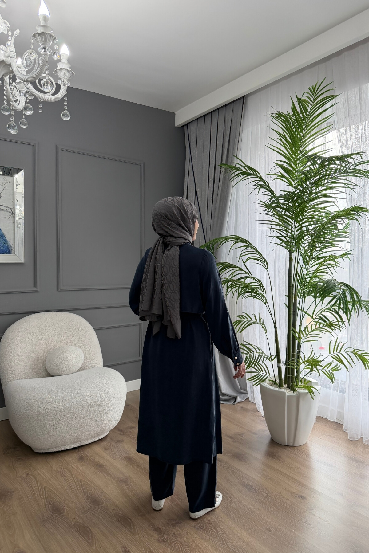 TENSEL KUMAŞ SPOR TUNİK TAKIM LACİVERT