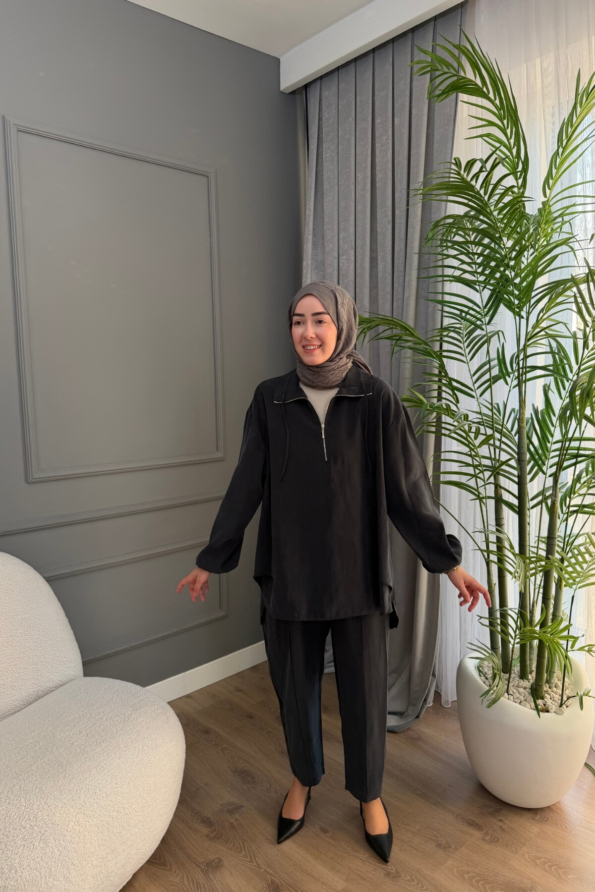 YAKASI FERMUARLI TENSEL TAKIM 4300 SİYAH