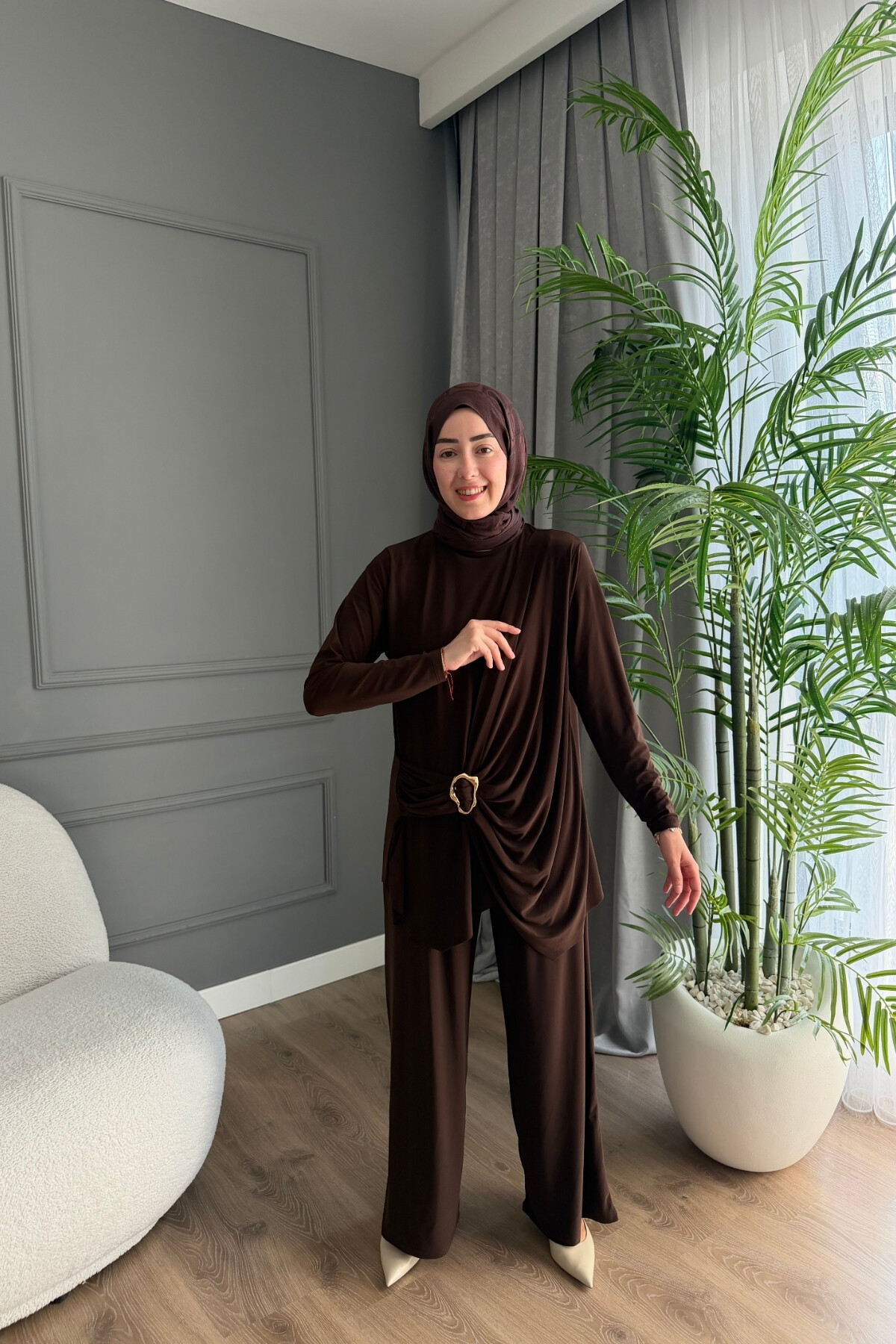 YANI TOKA BÜZGÜLÜ TAKIM 4225 KAHVE