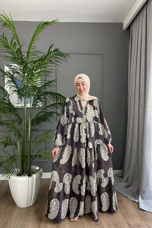 AKASYA MODEL MANGO KUMAŞ  ELBİSE SİYAH