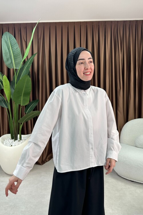 BASİC KISA GÖMLEK BEYAZ