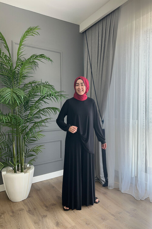 BERİLYUM PİLİSELİ PANTOLON TAKIM 5033 SİYAH