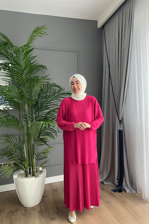 BOL PİLELİ SANDY PANTOLON TAKIM  4150 FUŞYA