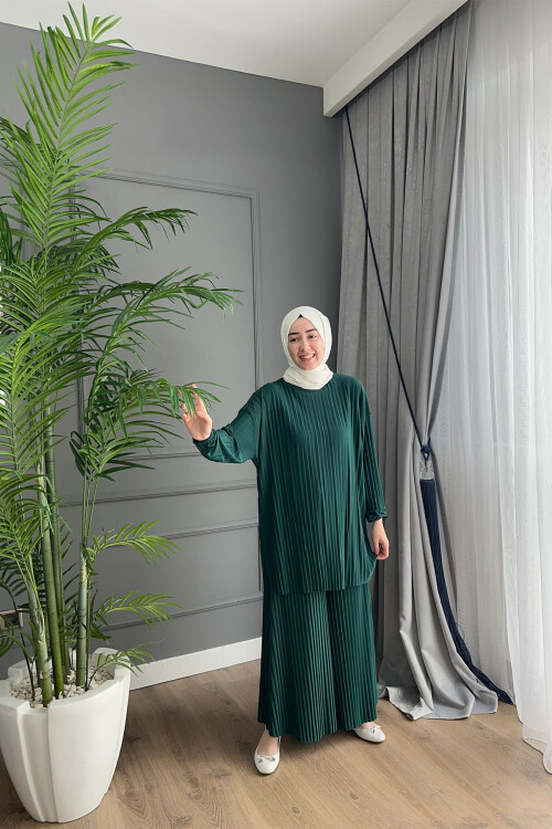 BOL PİLELİ SANDY PANTOLON TAKIM  4150 ZÜMRÜT