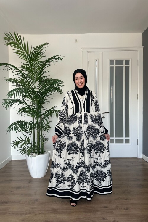 ÇAM MODEL MANGO KUMAŞ ELBİSE SİYAH