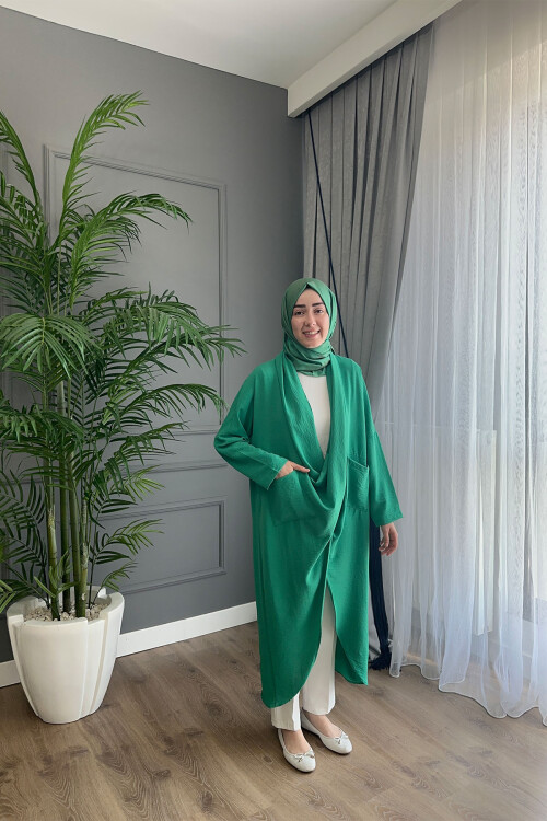ÇAPRAZ CEPLİ TUNİK YEŞİL 1120