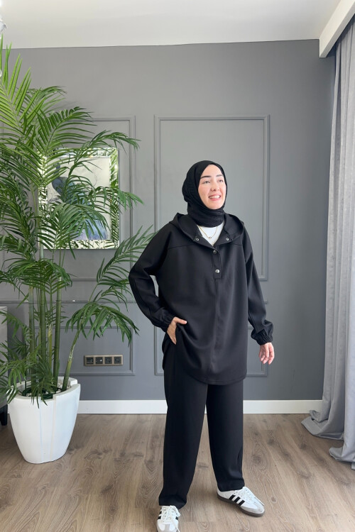 DÜĞMELİ OYSHO TAKIM 3049 SİYAH