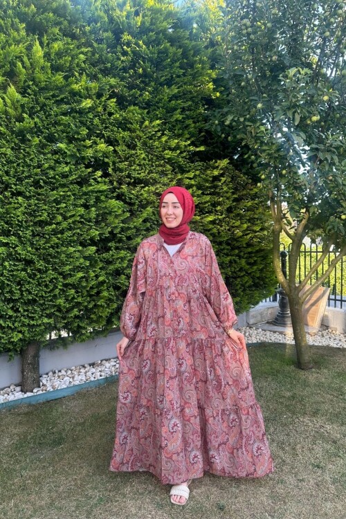 LAVANTA MODEL MANGO KUMAŞ ELBİSE KIRMIZI