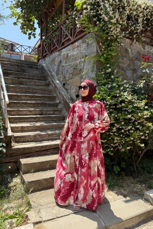 LİSA MODEL MANGO KUMAŞ ELBİSE FUŞYA