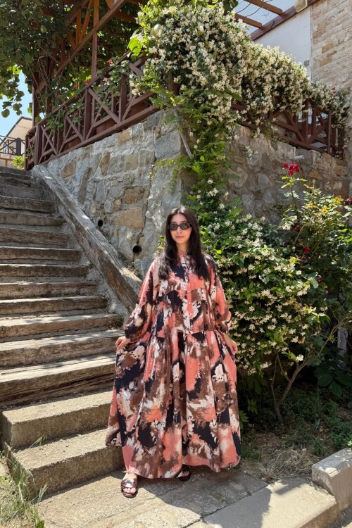 LİSA MODEL MANGO KUMAŞ ELBİSE PUDRA