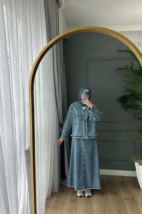 MAVİ KOT ÇİFT CEP TAKIM