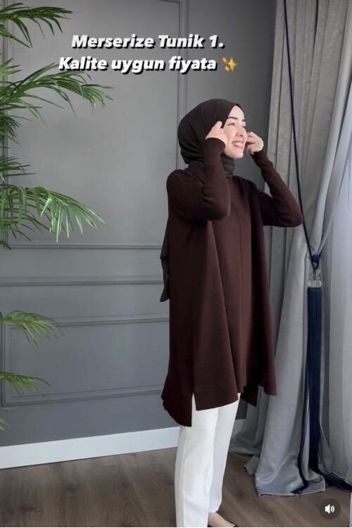 MERSERİZE TUNİK KAHVE 7018
