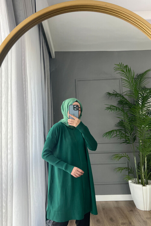 MERSERİZE TUNİK ZÜMRÜT 7018