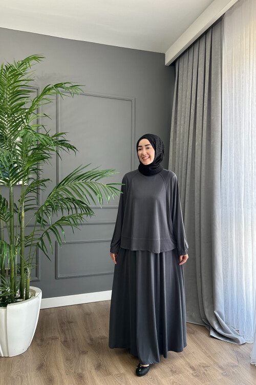 ONİKS MODEL OYSHO ETEKLİ TAKIM ANTRASİT ÖN SİPARİŞ