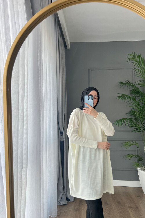 OVERSİZE TUNİK BEYAZ 3399