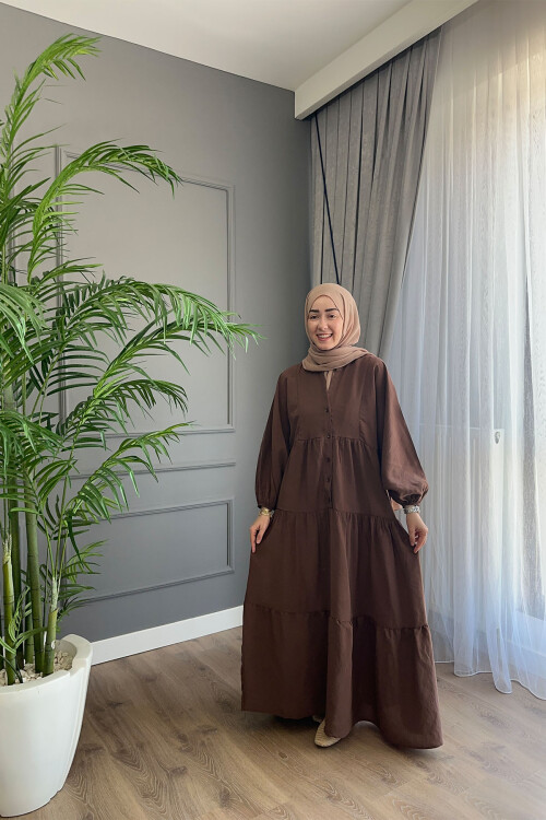 OVERSİZE VİSCON DÜZ MODEL KAHVE 