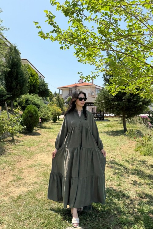 OVERSİZE VİSCON DÜZ MODEL HAKİ  