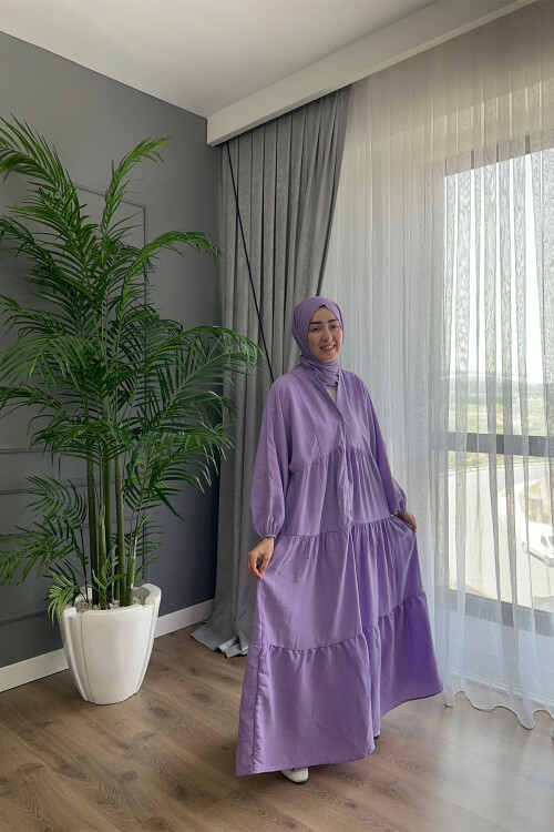 OVERSİZE VİSCON DÜZ MODEL LİLA