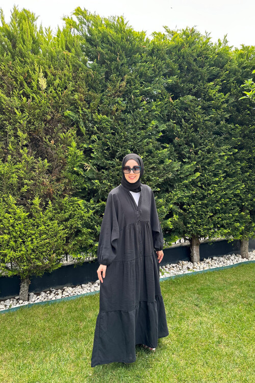 OVERSİZE VİSCON DÜZ MODEL SİYAH