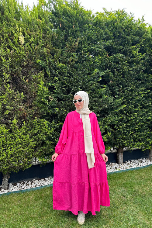 OVERSİZE VİSCON DÜZ MODEL FUŞYA