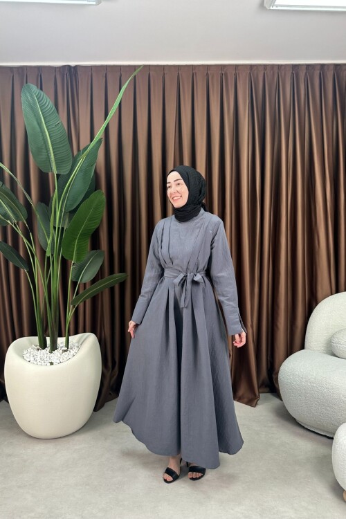 PRENSES ELBİSE 2078 ANTRASİT