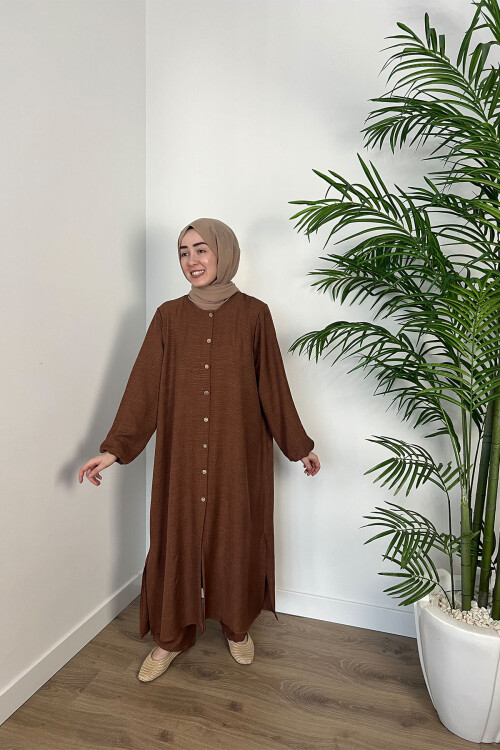 RELAX KETEN DOKULU TAKIM 4179 KAHVE 