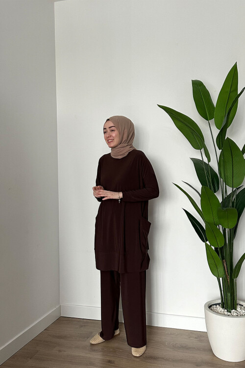 SANDY CEPLİ TAKIM 5015 KAHVE