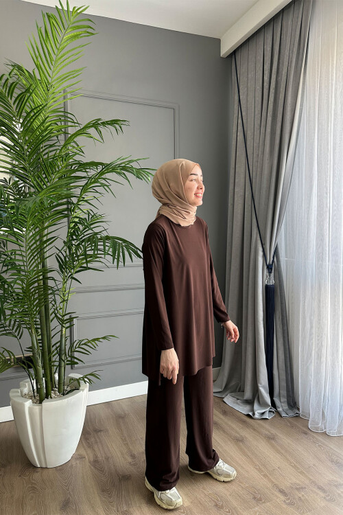 SANDY PANTOLON TAKIM 5026 KAHVE 