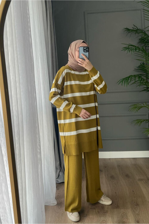 Triko Çizgi Takım Yağ Yeşili 3439