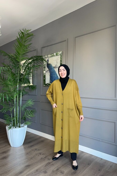 TRİKO DÜĞMELİ HIRKA 3365 YAĞ YEŞİLİ ÖN SİPARİŞ