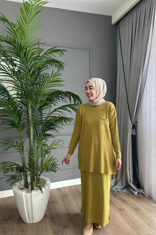 TRİKO ETEK TAKIM YAĞ YEŞİLİ 3402