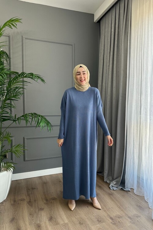 FİTİLLİ ELBİSE 1846 İNDİGO 