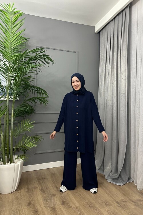 TRİKO PANTALON TAKIM DÜĞMELİ 3386 LACİVERT 