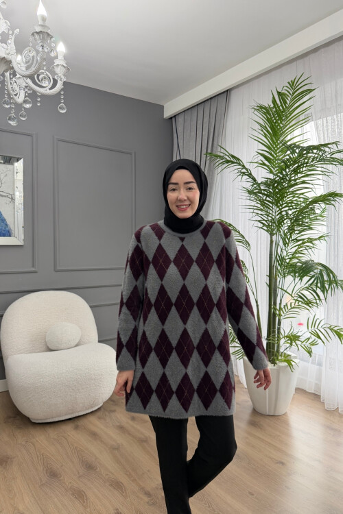 BAKLAVA MODEL ANGORA KAZAK 5043 GRİ