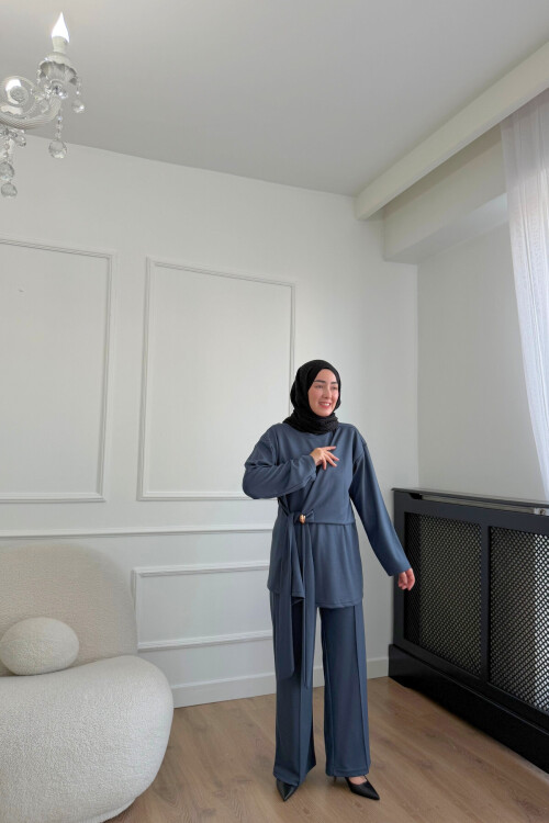 Kuaklı Oysho Kumaş İkili Takım 2018 ANTRASİT