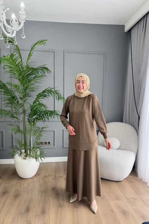 OYSHO ETEKLİ YAZLIK KUMAŞ  TAKIM 4425 VİZON