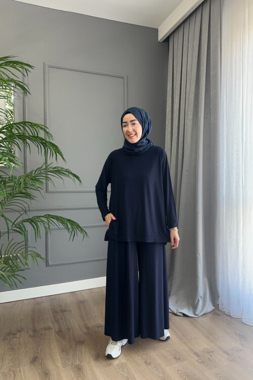 Sandy Pantalon Fresh Takım 4206 Lacivert