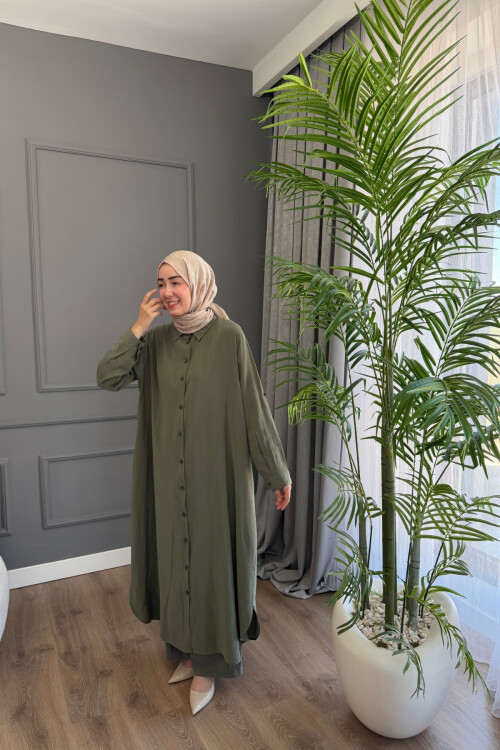 TAM BOY TENSEL KUMAŞ PANTALON TAKIM 4304 HAKİ