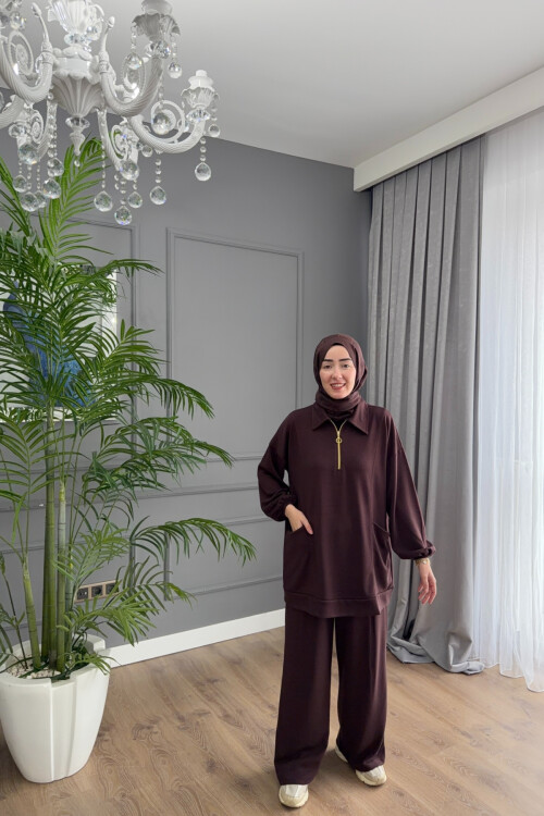 TORBA CEPLİ OYSHO TAKIM 4408 KAHVE