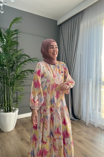 SOFT MODEL MANGO KUMAŞ ELBİSE BEJ ÖN SİPARİŞ