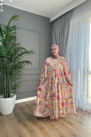 SOFT MODEL MANGO KUMAŞ ELBİSE BEJ ÖN SİPARİŞ