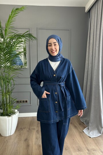 DÜĞMELİ İNCE KOT TAKIM 2080 KOYU