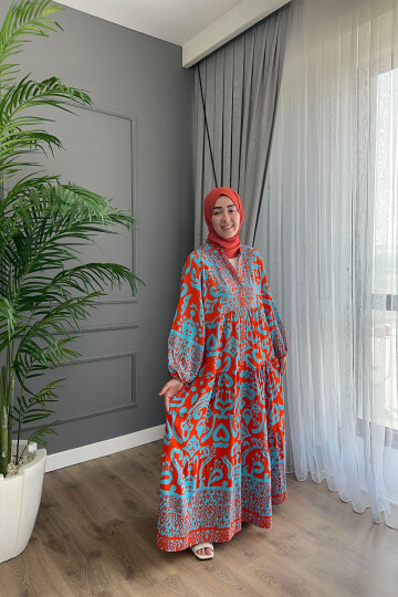FLORA MODEL VİSKON ELBİSE
